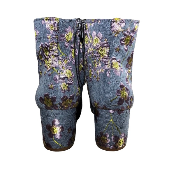 Zigi Soho Nydia Pink Floral & Gray Ankle Boots Booties Size 8 Heel height 2.5" - Picture 3 of 7